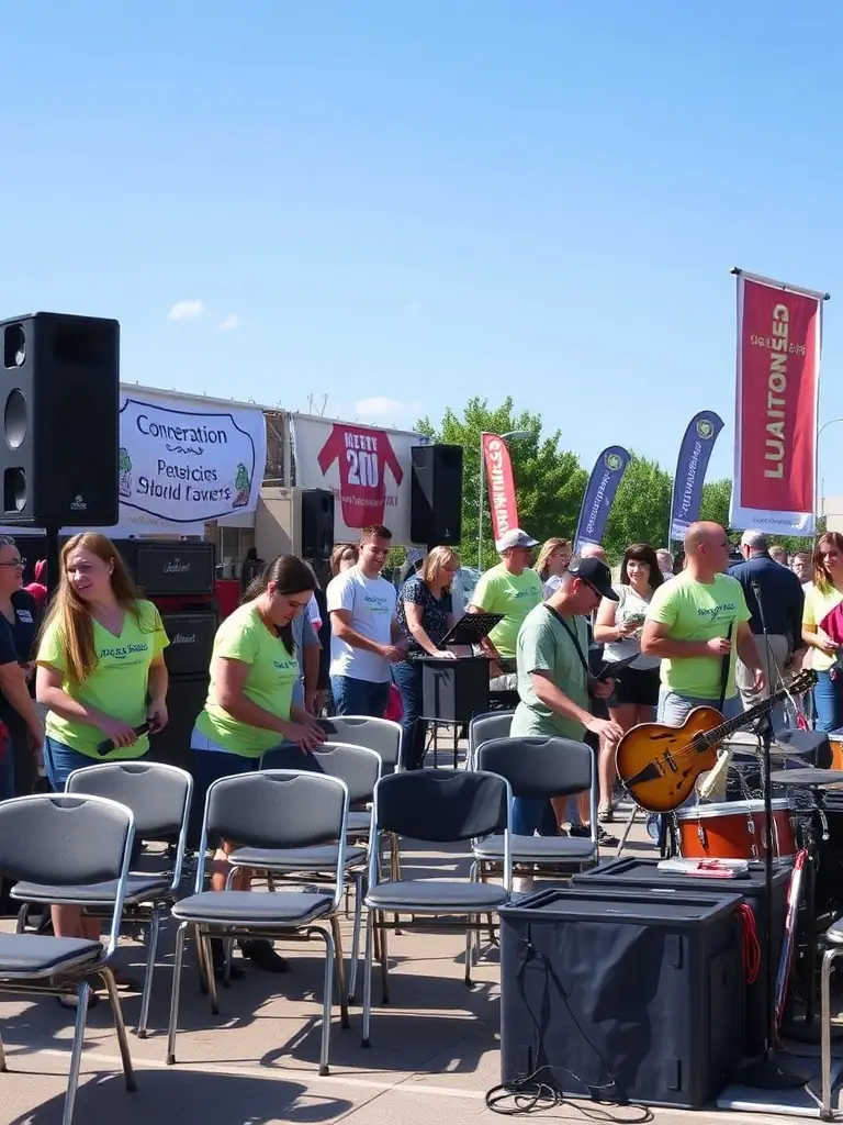 A picture of volunteers setting up for an IMA DJINN event, showcasing the community support and dedication that makes these cultural experiences possible.
